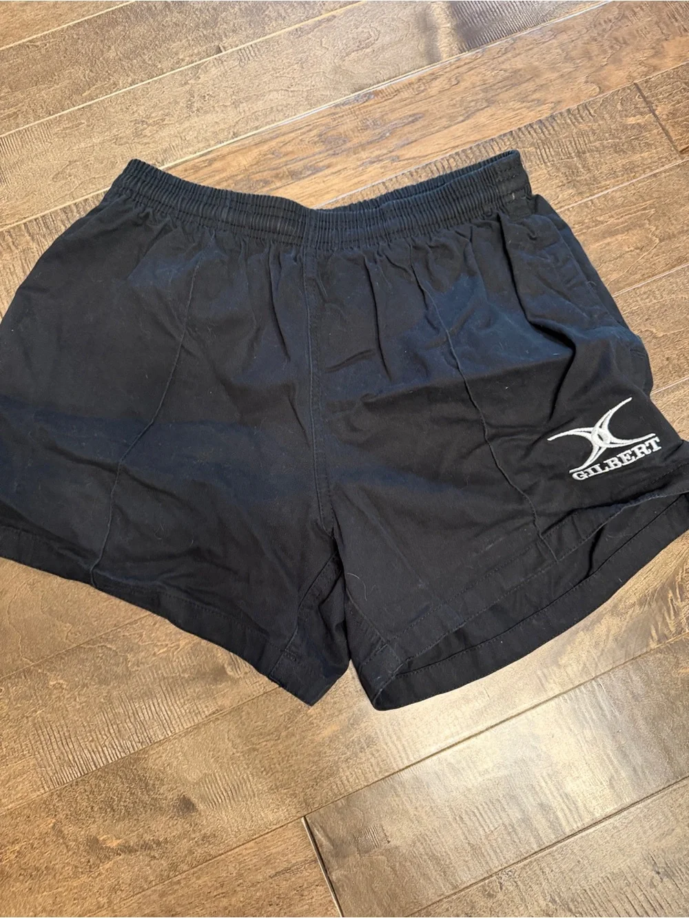 Gilbert Black Rugby Shorts with Logo